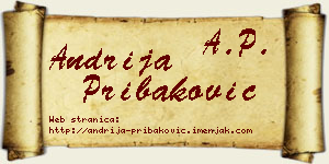 Andrija Pribaković vizit kartica